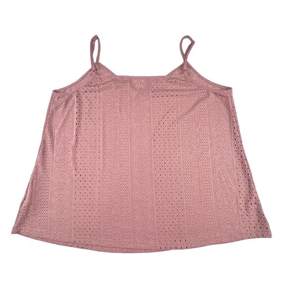 Shein Lace Cami 4XL Pink Eyelet Top Boho Feminine Summer Tank Cozy Casual Blouse - Picture 1 of 9